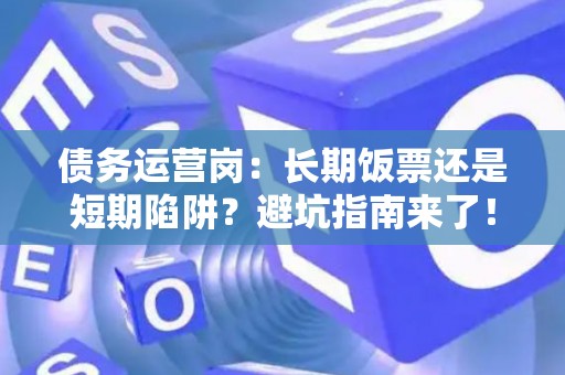 债务运营岗：长期饭票还是短期陷阱？避坑指南来了！